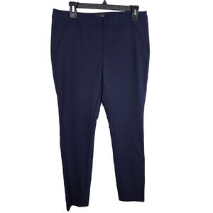 White House Black Market Womens The Skinny Ankle Pants Size 8 Blue Zip Pockets